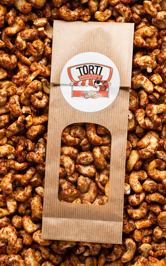 Anacardi pralinati miele sale e peperoncino